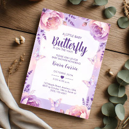 Kleine Baby Schmetterling Lila Lavendel Baby Showe Einladung