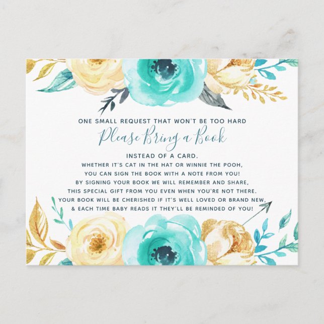 Kleine Babydusche mit einer Buchkarte Einladungspostkarte (Vorderseite)