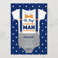 Kleine Babydusche, Navy Blue und Orange