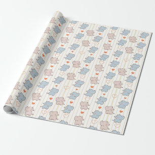 Kleine BabyElefanten tanzen Geschenkpapier