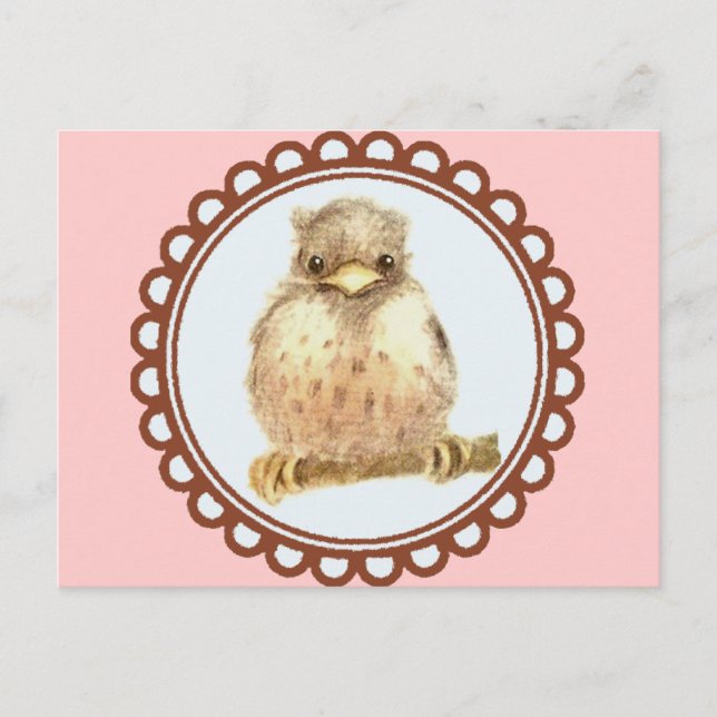 Kleine Babyrobin Rosa Postkarte (Vorderseite)