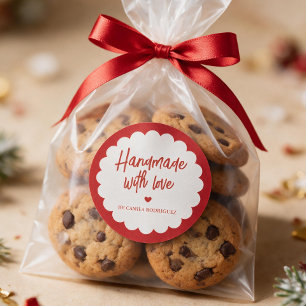 Kleine Bäckerei Handgemacht mit Liebe Runder Aufkleber