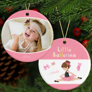 Kleine Ballerina Ballett Name und Foto Weihnachten Keramik Ornament