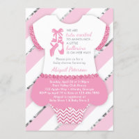 Kleine Ballerina Dusche Einladung, Tutu, Imitats G