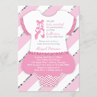 Kleine Ballerina Dusche Einladung, Tutu, Imitats G Einladung