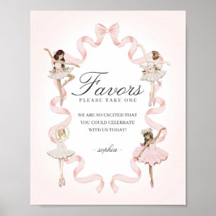 Kleine Ballerina Favors Whimsical Geburtstagssigne Poster