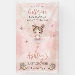 Kleine Ballerina ist auf dem Weg Tutu Babydusche Banner
