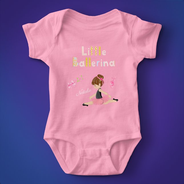 Kleine Ballerina Pink Ballettmädchen Name Baby Strampler (Von Creator hochgeladen)