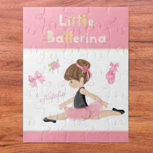 Kleine Ballerina Pink Ballettmädchen Name Puzzle