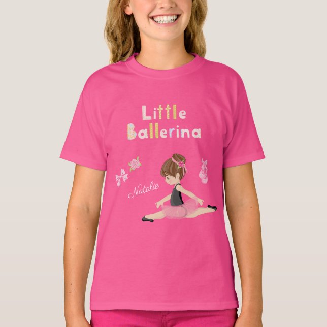 Kleine Ballerina Pink Ballettmädchen T - Shirt (Vorderseite)