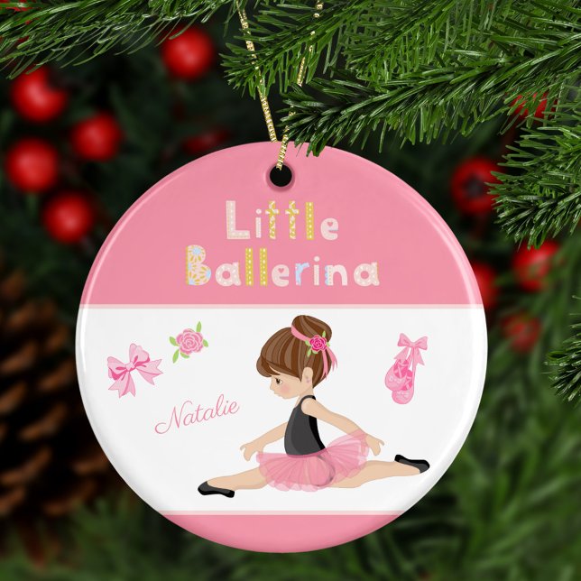 Kleine Ballerina Pink Ballettmädchen Weihnachten Keramik Ornament (Von Creator hochgeladen)