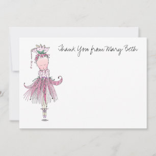 Kleine Ballerina pink Danke Note Card