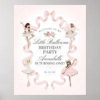 Kleine Ballerina Pink Geburtstagsparty Begrüßungsz
