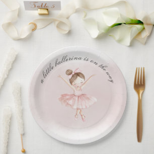 Kleine Ballerina Watercolor Girl Babydusche Pappteller