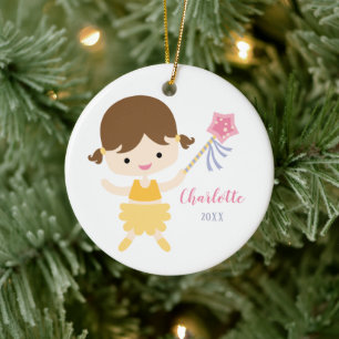 Kleine Balletttänzerin Weihnachtsdekoration Keramik Ornament