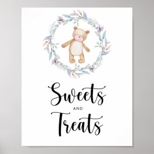 kleine Bären Süßigkeiten und Leckereien Baby Showe Poster