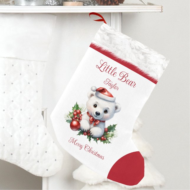 Kleine Bärenfamilie, die Niedliche Kinder vereint Kleiner Weihnachtsstrumpf (Little Bear Name Family Matching Cute Kids Small Christmas Stocking)