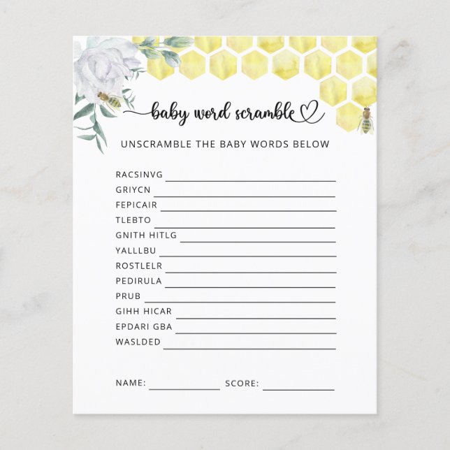 Kleine Bee Baby Scramble (Vorderseite)