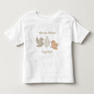 Kleine Beige Birdies bei Feeder - besser zusammen. Kleinkind T-shirt