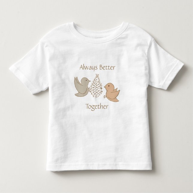 Kleine Beige Birdies bei Feeder - besser zusammen. Kleinkind T-shirt (Vorderseite)