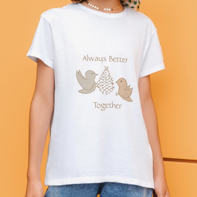 Kleine Beige Birdies bei Feeder - besser zusammen. T-Shirt (Von Creator hochgeladen)