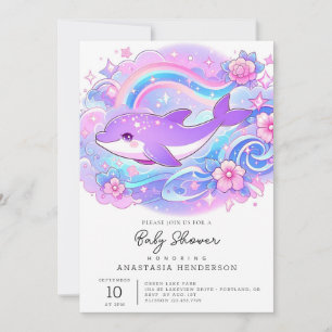 Kleine, bezaubernde Dolphin-Babydusche Einladung