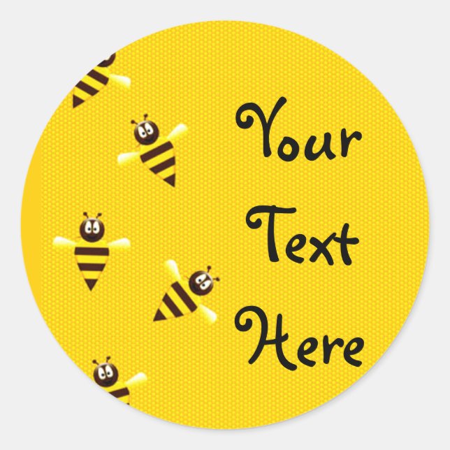Kleine Bienen Runder Aufkleber (Vorderseite)