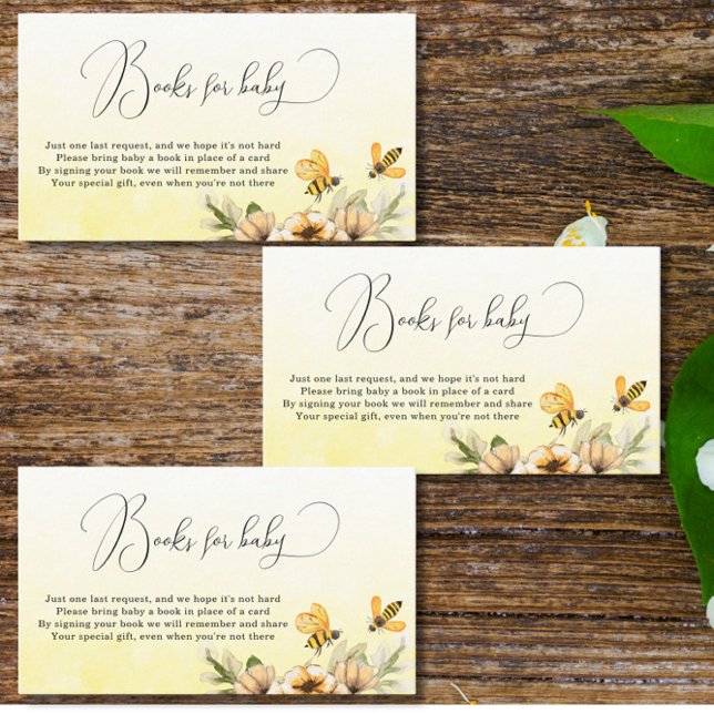 Kleine Bienenbücher für Babydusche Begleitkarte (Von Creator hochgeladen)