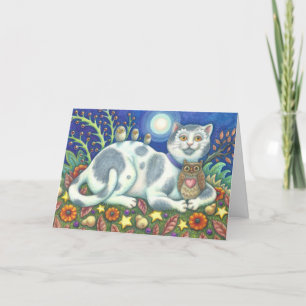 KLEINE BIRDIE SAGTE MIR, KATZE BIRTHDAKARTE PASSEN KARTE