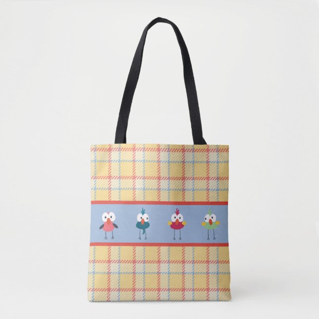 Kleine Birdies Custom All-Over-Print Tote Bag (Vorderseite)