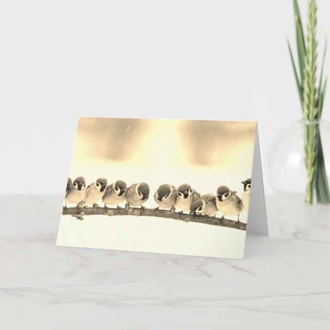 KLEINE BIRDS AUF EINER BRANCHE MIT Faltkarte (Vorderseite)