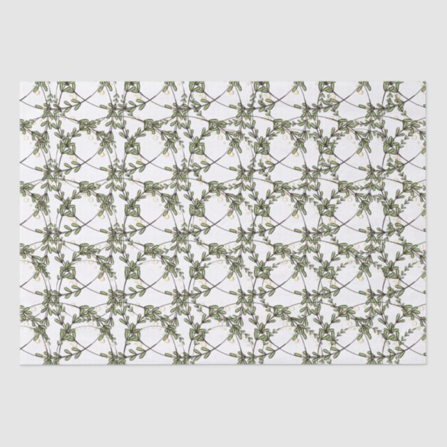 Kleine Blätter Garden Weeds Circle Wreaths Muster Seidenpapier (Vorderseite)