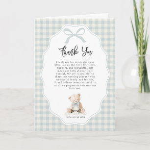 Kleine Blaue Bärchen Warten Baby Shower Dankeskarte