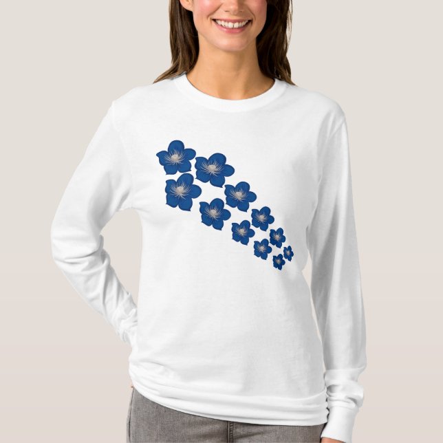 kleine blaue Blume T-Shirt (Vorderseite)