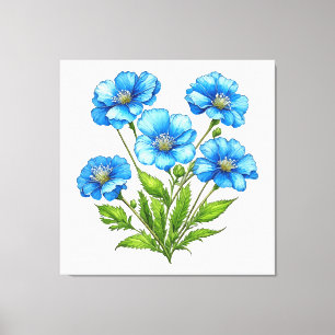 Kleine Blaue Blumen Leinwanddruck