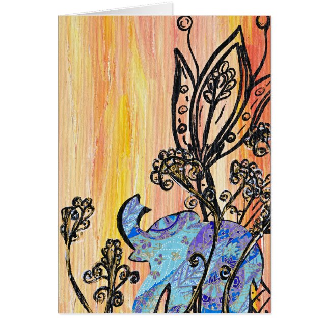 Kleine blaue Elefant-Karte (Vorne)