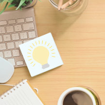 Kleine blaue gelbe Glühbirne Art 3x3 Sticky Mini