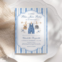 Kleine blaue Jeans Baby Junge Baby Shower