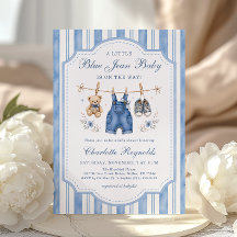 Kleine blaue Jeans Baby Mädchen Baby Shower