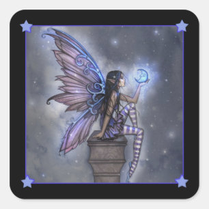 Kleine Blaue Mond Fee Aufkleber