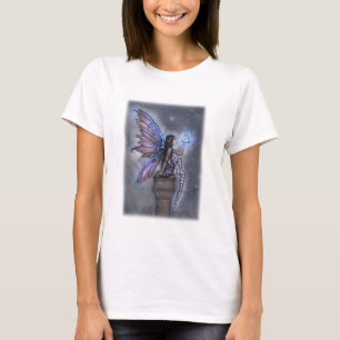 Kleine Blaue Mond Magische Fee Fantasie Kunst T-Shirt