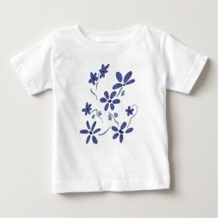 Kleine blaue romantische Blume Baby T-shirt