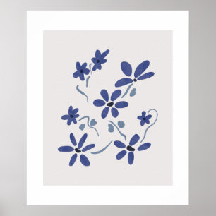 Kleine blaue romantische Blume Poster