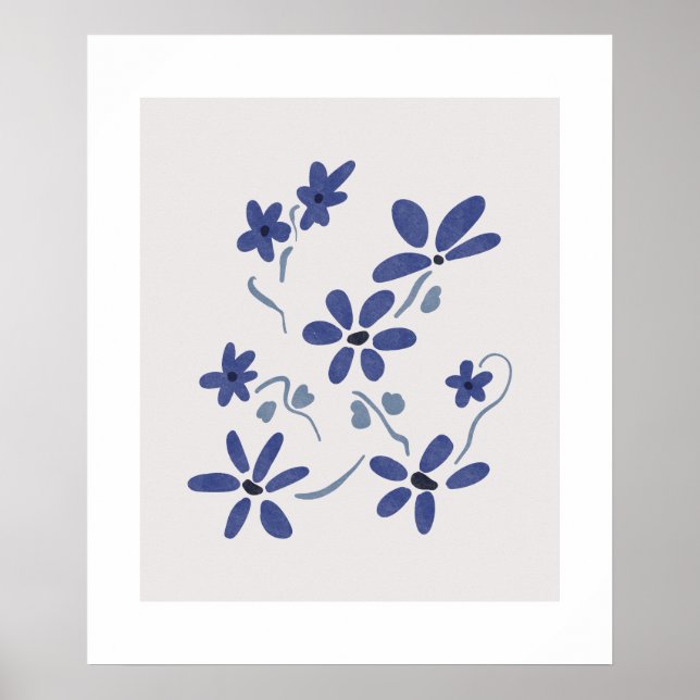 Kleine blaue romantische Blume Poster (Vorne)