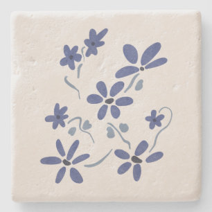 Kleine blaue romantische Blume Steinuntersetzer