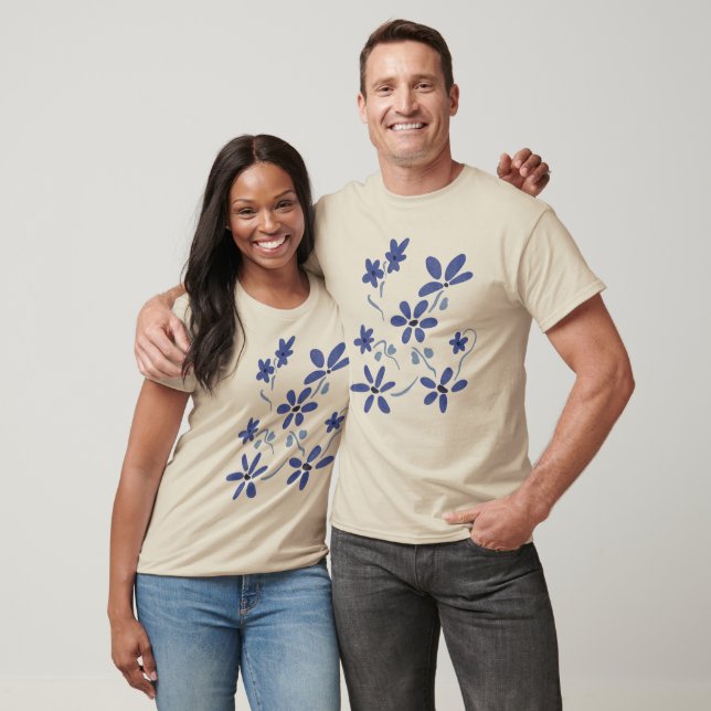Kleine blaue romantische Blume T-Shirt (Unisex)