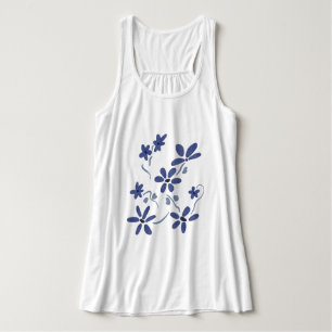 Kleine Blaue Romantische Blumen Tank Top