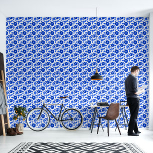 Kleine blaue Rosenwand Tapete