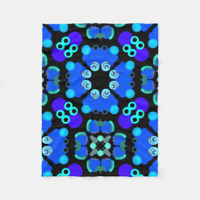 Kleine blaue und schwarze Polardecke Fleecedecke (Vorderseite)