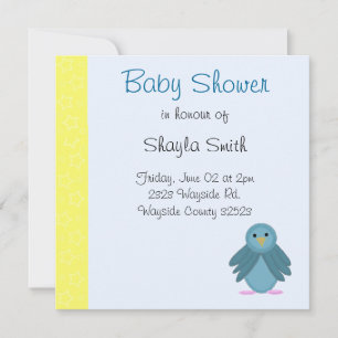 Kleine Blaue Vogel Baby Shower Einladung